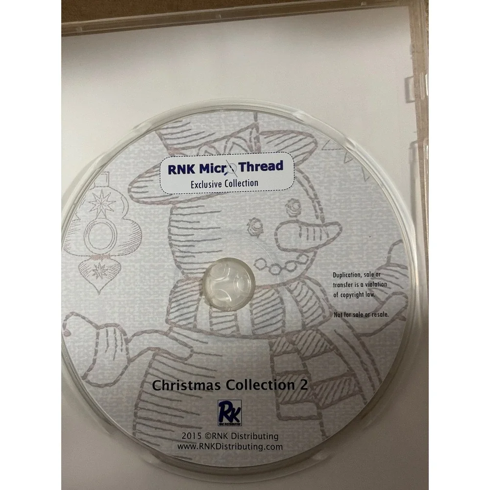 RNK Micro Thread Christmas Collection 2 Machine Embroidery Designs 20 Designs CD